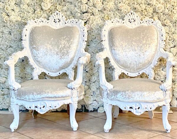 bruidsbank troonstoel velours white